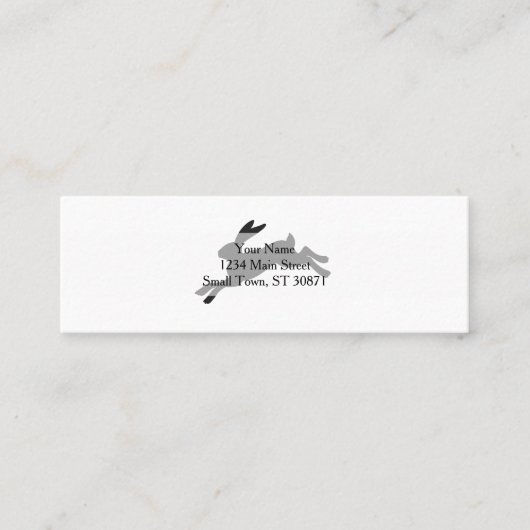 Bunny silhouette - Kies achtergrondkleur Mini Visitekaartje (Voorkant)