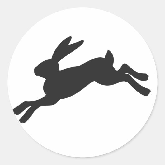 Bunny silhouette - Kies achtergrondkleur Ronde Sticker (Voorkant)