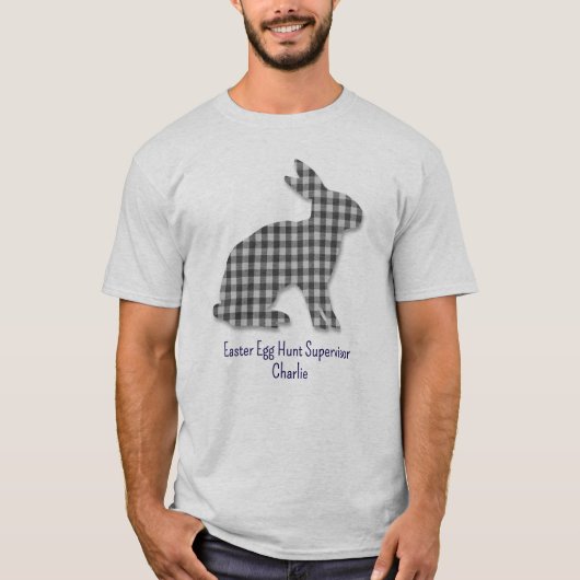 Bunny Silhouette, Paaseieren Hunt Supervisor Manne T-shirt (Voorkant)