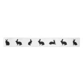 Bunny Silhouettes In Black Cute Easter Satijnen Lint (Voorkant)