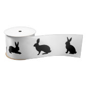 Bunny Silhouettes In Black Cute Easter Satijnen Lint (Spoel)