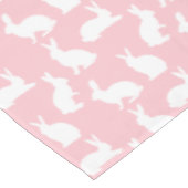 Bunny Silhouettes On Blush Pink Easter Pattern Tafelkleed (Gekanteld)