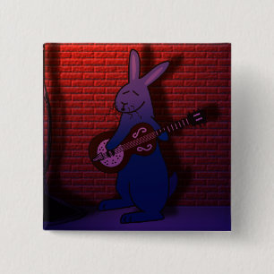 BUNNY SINGS THE BLUES VIERKANTE BUTTON 5,1 CM