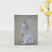 Bunny Sitting Original Art Note Card Kaart (Gele Bloem)