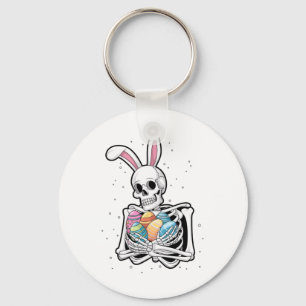 Bunny Skeleton met paaseieren Funny Paasdag Sleutelhanger