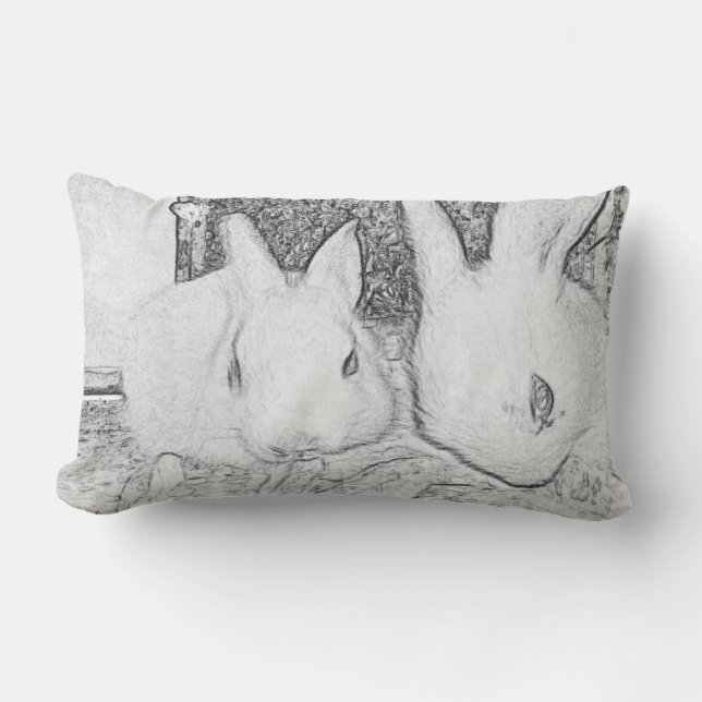 Bunny Sketch Pillow Kussen (Voorkant)