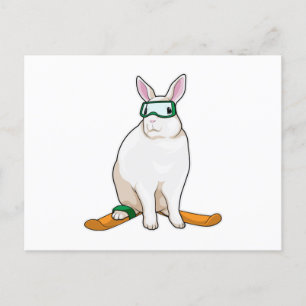 Bunny Skier Ski Briefkaart
