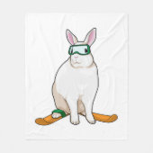 Bunny Skier Ski Fleece Deken (Voorkant)