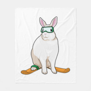 Bunny Skier Ski Fleece Deken