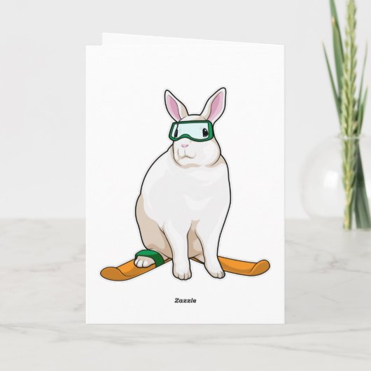 Bunny Skier Ski Kaart (Achterkant)