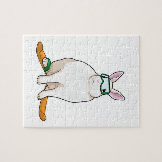 Bunny Skier Ski Legpuzzel (Horizontaal)