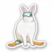 Bunny Skier Ski Sticker (Voorkant)