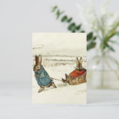 “Bunny Sleigh Ride” van Beatrix Potter Briefkaart (Staand voorkant)