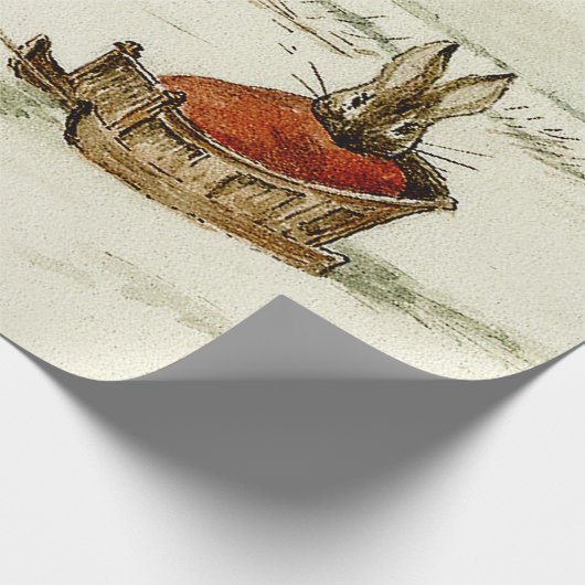 “Bunny Sleigh Ride” van Beatrix Potter Cadeaupapier (Hoek)