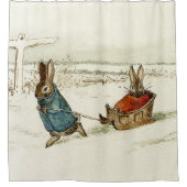 "Bunny Sleigh Ride" van Beatrix Potter Douchegordijn (Voorkant)