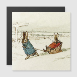 "Bunny Sleigh Ride" van Beatrix Potter Magnetische Uitnodiging