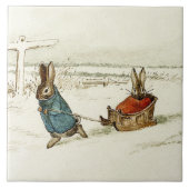 “Bunny Sleigh Ride” van Beatrix Potter Tegeltje (Voorkant)