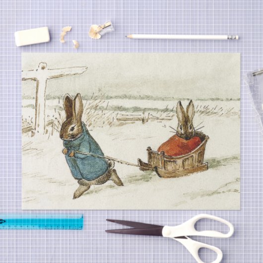 "Bunny Sleigh Ride" van Beatrix Potter Tissuepapier (Craft)