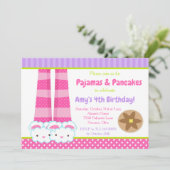 Bunny Slippers Pyjama & Pannenkoeken Verjaardagsfe Kaart (Staand voorkant)