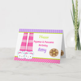 Bunny Slippers Pyjama & Pannenkoeken Verjaardagsfe Kaart