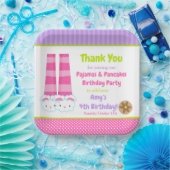 Bunny Slippers Pyjama & Pannenkoeken Verjaardagsfe Papieren Bordje (Feest)