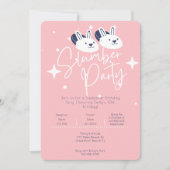 Bunny Slippers Slumber Party Sleepover Birthday Kaart (Voorkant)