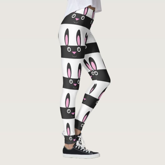 Bunny Smile Stripe Pattern Leggings (Rechts)