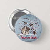 Bunny & Sneeuwvogels Ronde Button 5,7 Cm (Voorkant /achterkant)