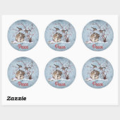 Bunny & Sneeuwvogels Ronde Sticker (Vel)