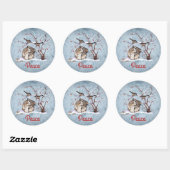 Bunny & Sneeuwvogels Ronde Sticker (Vel)