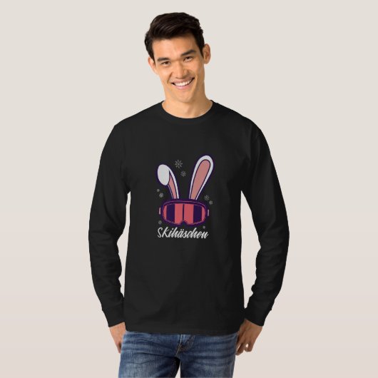 Bunny Snowboard Skiing T-shirt (Voorkant volledig)