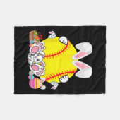 Bunny Softbal Kostuum Pasen Speler Fan Hunt Fleece Deken (Voorkant (Horizontaal))