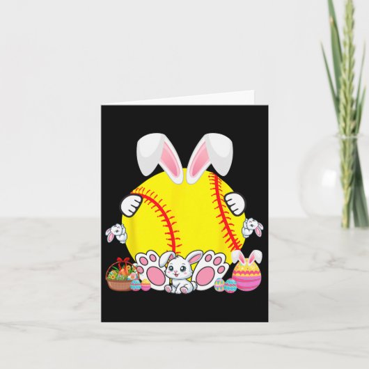 Bunny Softbal Kostuum Pasen Speler Fan Hunt Kaart (Voorkant)