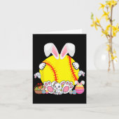 Bunny Softbal Kostuum Pasen Speler Fan Hunt Kaart (Gele Bloem)