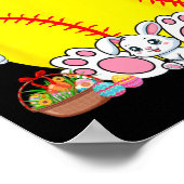 Bunny Softbal Kostuum Pasen Speler Fan Hunt Poster (Hoek)