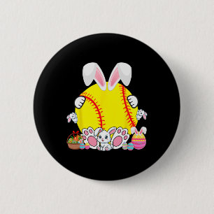 Bunny Softbal Kostuum Pasen Speler Fan Hunt Ronde Button 5,7 Cm