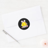 Bunny Softbal Kostuum Pasen Speler Fan Hunt Ronde Sticker (Envelop)