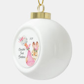 Bunny Special Delivery Baby's First Kerstmis Keramische Bal Ornament (Rechts)