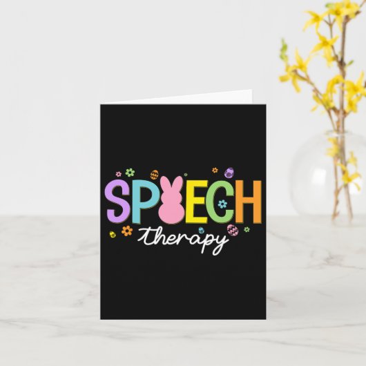 Bunny Speech Therapeut Slp Paasdag Speech Thera Kaart (Gele Bloem)