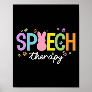 Bunny Speech Therapeut Slp Paasdag Speech Thera Poster