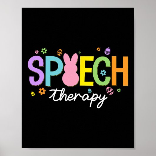 Bunny Speech Therapeut Slp Paasdag Speech Thera Poster (Voorkant)