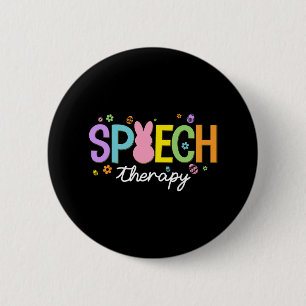 Bunny Speech Therapeut Slp Paasdag Speech Thera Ronde Button 5,7 Cm