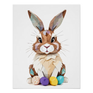 Bunny speels Schattig leuk dier kleurrijk vrolijk Perfect Poster