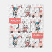 Bunny Spelen Golf Print Fleece Deken (Voorkant)
