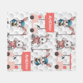 Bunny Spelen Golf Print Fleece Deken (Voorkant (Horizontaal))