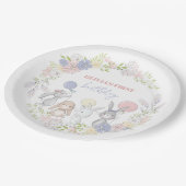 Bunny spring bloemen verjaardagsfeestje borden papieren bordje (Gekanteld)