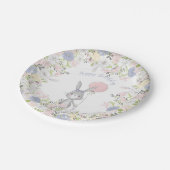 Bunny Spring florale verjaardagsfeest borden Papieren Bordje (Gekanteld)