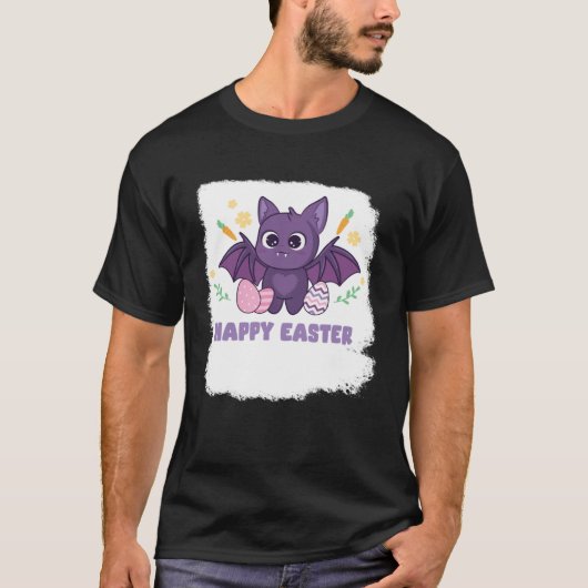 Bunny Spring Hunt Eggs bat Rabbit Happy Easter Day T-shirt (Voorkant)