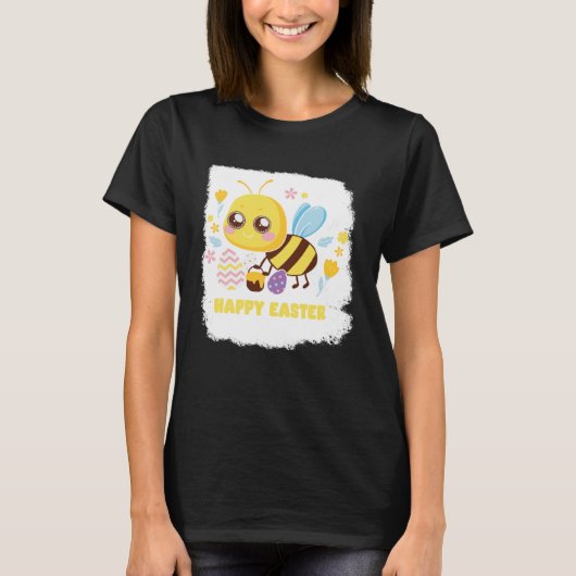 Bunny Spring Hunt Eggs bee Happy Easter Day T-shirt (Voorkant)