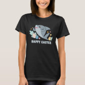 Bunny Spring Hunt Eggs cute shark Happy Easter Day T-shirt (Voorkant)